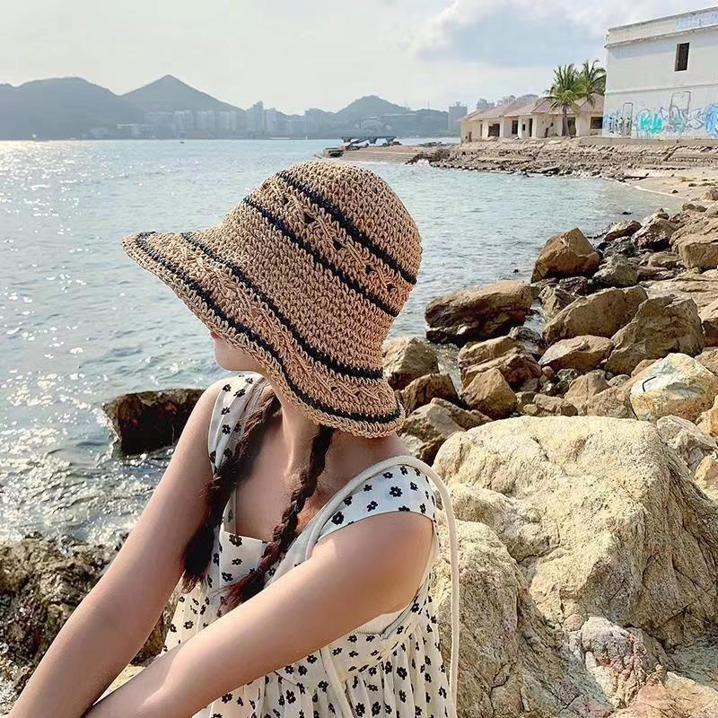 Соломенная шляпа производство солнцезащитный козырек солнцезащитный крем путешествия отпуск универсальная складная соломенная шляпа весна новая шляпа женщины