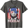 Abraham Lincoln 4th Of July Merica Men Women American Flag T-Shirt