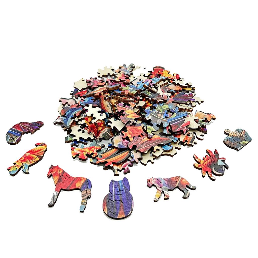 3D Mushroom Village Wooden Jigsaw Puzzle Montessori Games Puzzles Animal Toy Ideal for Adults Children Exquisite Pattern Birthday Present
