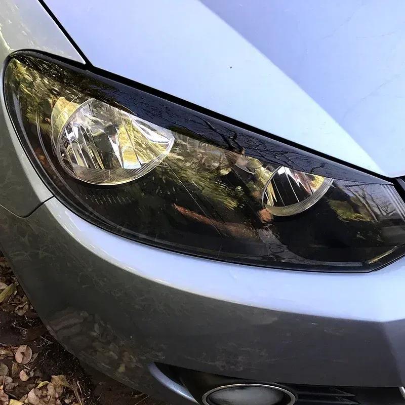 2 шт. Черные накладки на брови фар для VW Golf 6 MK6 GTI GTR 2008-2013, Декоративная отделка из АБС-пластика, Автоаксессуары