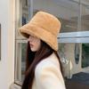 Faux Fur Bucket Hat Soft Flat Top Cap Gift Fisherman's Cap  Women Lady