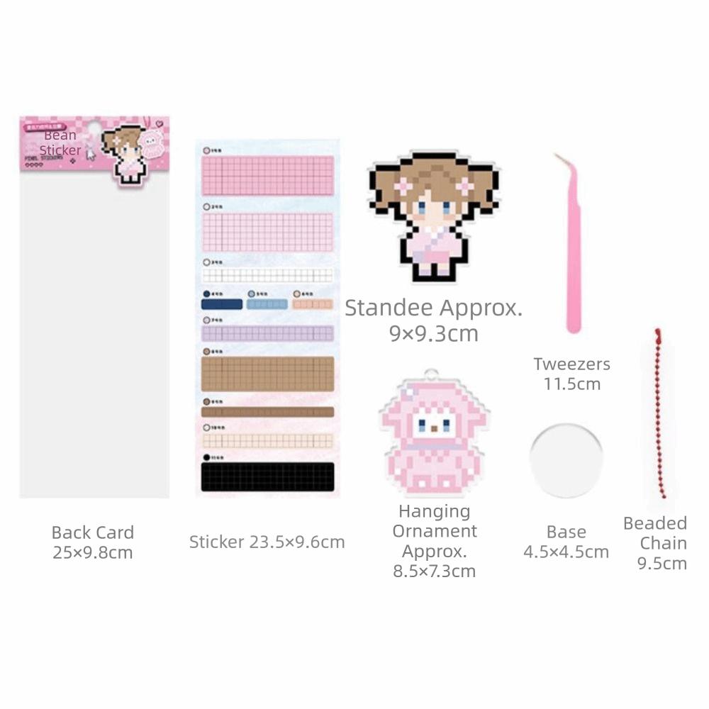 Creative Acrylic Perler Bead Sticker Pendant Cartoon DIY Pixel Perler Bead Standee Decorative Pendant Desktop Ornament