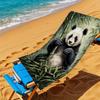 Cute Panda Bamboo Print Beach Mat Blanket Tropical Summer Beach Towel Outdoor Lounge Chair Decor Home Decor Gift