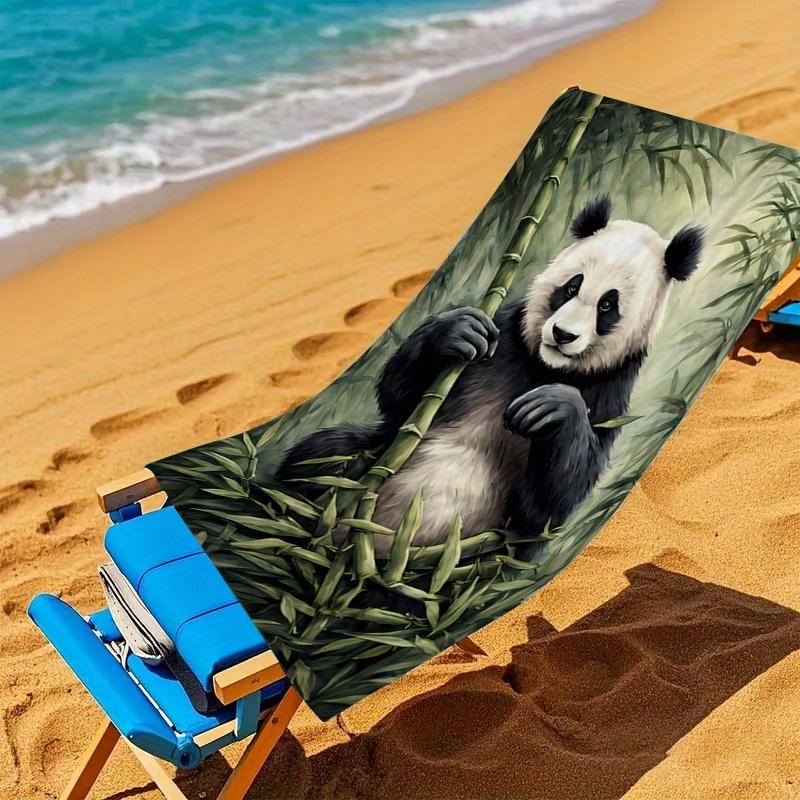 Cute Panda Bamboo Print Beach Mat Blanket Tropical Summer Beach Towel Outdoor Lounge Chair Decor Home Decor Gift