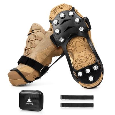Кошки HIKENTURE для обуви Ice Fall 11 Подходит для горного льда Snowy Icy Steep Кожаная обувь Шипы, Противоскользящая подошва, One-Touch Snow, Шипы,