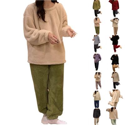 Женский осенне-зимний свитер с длинным рукавом, однотонный свитер с воротником, спортивный комплект из двух частей