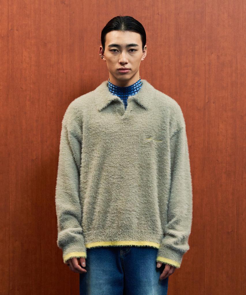 WMC Hairy Collar Knit_Neutral Grey