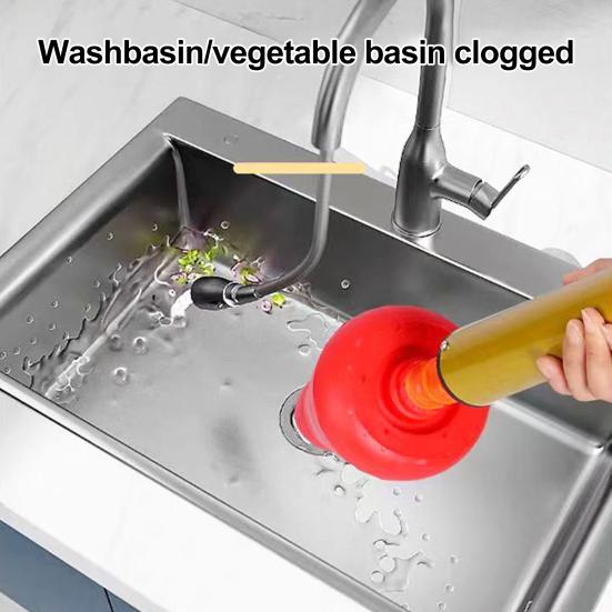 Yousheng Toilet Unclogger Plunger Технология распыления высокого давления Многоразовый инструмент для устранения засоров в туалете, ванной, душевой кабине