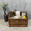 Boîte de rangement - CREATIVE DECO - Caisse en Bois Marron - 40 x 30 x 23 cm - Vintage - Cagette en Bois