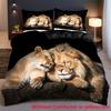Комплект пододеяльника и наволочек с 3D-принтом «Черный лев», Милый комплект постельного белья с дикими животными для детей, подростков, взрослых, Пододеяльник «Дикая природа»