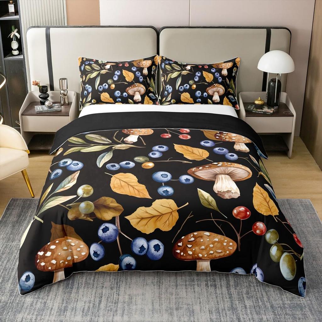 Blueberries Duvet Cover Sets Queen King Lightweight Quilt Covers Bedroom Decor Farmhouse Summer Fruits Bedspread Covers No Quilt