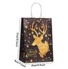 6pcs Christmas Kraft Gift Bags with Handle Elk Snowflake Christmas Tree Bronzing Paper Bag Merry Christmas Party Favors Bags
