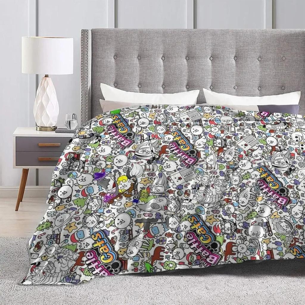 Battle Cats Blankets Soft Warm Flannel Throw Blanket Cover for Bed Living Room Picnic Travel Home Sofa