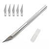 YFFSFDC Art Knife, Design Knife, Paper Cutting Knife, Carving Knife, 5 Replacement Blades, Craft Knife, Eraser, Stamps, Plastic Models, Art Supplies,