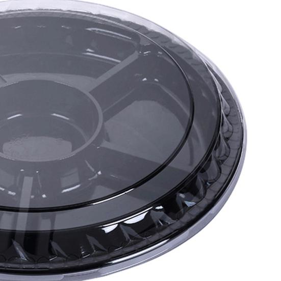 Коробка с крышкой, пластиковый круглый лоток для закусок, фруктов, 6 отделений для еды