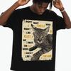 Европейские размеры Мужская футболка 'Trust The Cat' черная, юмористический подарок для повседневной спортивной одежды. Эта футболка с принтом выполнена в уличном стиле