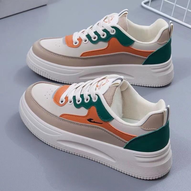 Весенне-осенние новые белые туфли, женская обувь, универсальные туфли для досок, дышащие кроссовки на платформе, модная спортивная обувь