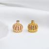 Медно-позолоченный кулон-корона с цирконами 14K золота для DIY-аксессуаров: Винтажная заколка для волос, серьги, кисточка, шляпа