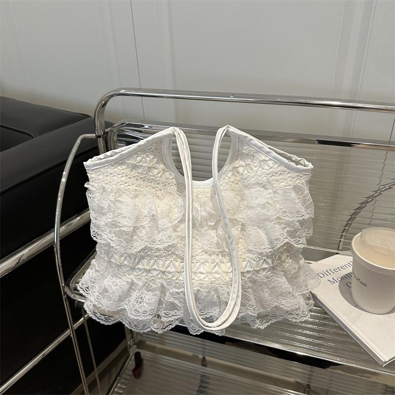 New Summer Leisure Vacation Backpack Fairy Lace Shoulder Bag Large Capacity Tote Bag Hollow Beach Bag