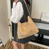 Korean Version Ins Winter Trend Personalized Large-capacity Tote Bag Niche Retro Suede Texture Shoulder Messenger Bag