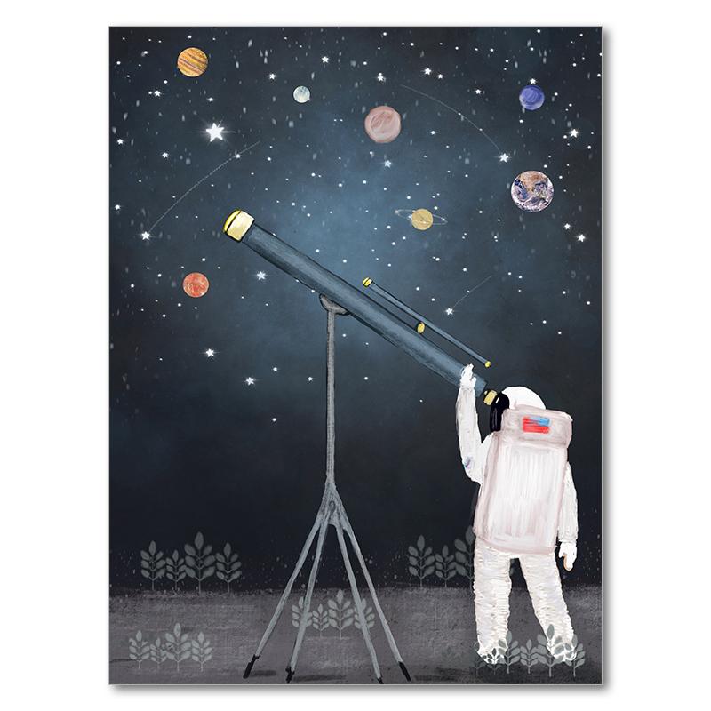 Детская комната Декор Космос Планета Искусство Печать Холст Картина Картины для Стены Украшения Настенные Картины Настенная Роспись