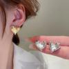 Minimalist Charm Silver Color LOVE Heart Stud Earrings for Women Trendy Elegant Wedding Bride Gold Jewelry Gift Prevent Allergy
