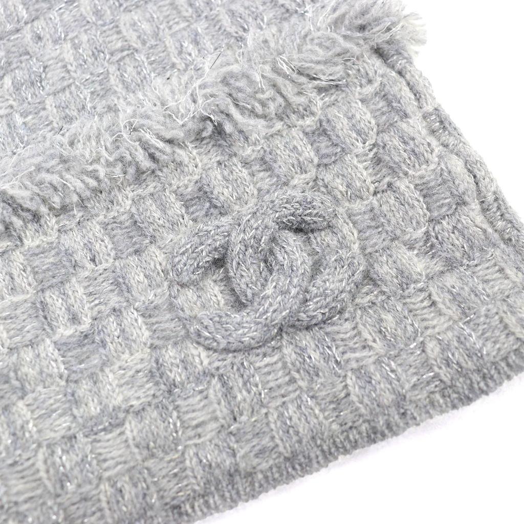 Отличная вязаная шапка CHANEL COCO Mark с бахромой, блестящая вязаная шапка-бини, кашемир 16B Б/У