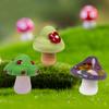 Мини-статуэтка гриба из смолы, крошечная фигурка гриба, поддельный миниатюрный гриб, микроландшафт для декора сада фей, аксессуары для террариума