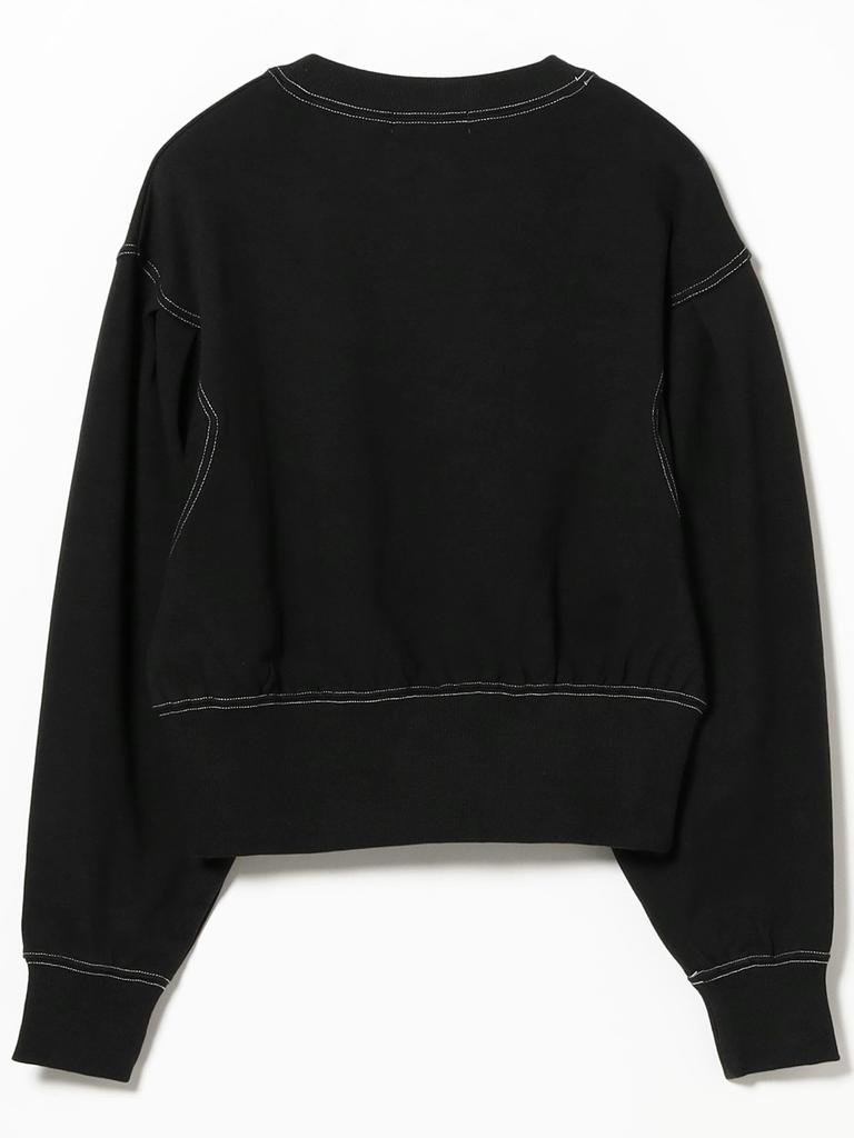 TEE Sweat Tuck Sleeve Crew Neck BLACK ONE SIZE [Raybeams] L/S Women's