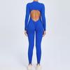 European & American Zipper Long Sleeve Yoga Jumpsuit - Women's Nude Feeling Fitness Bodysuit