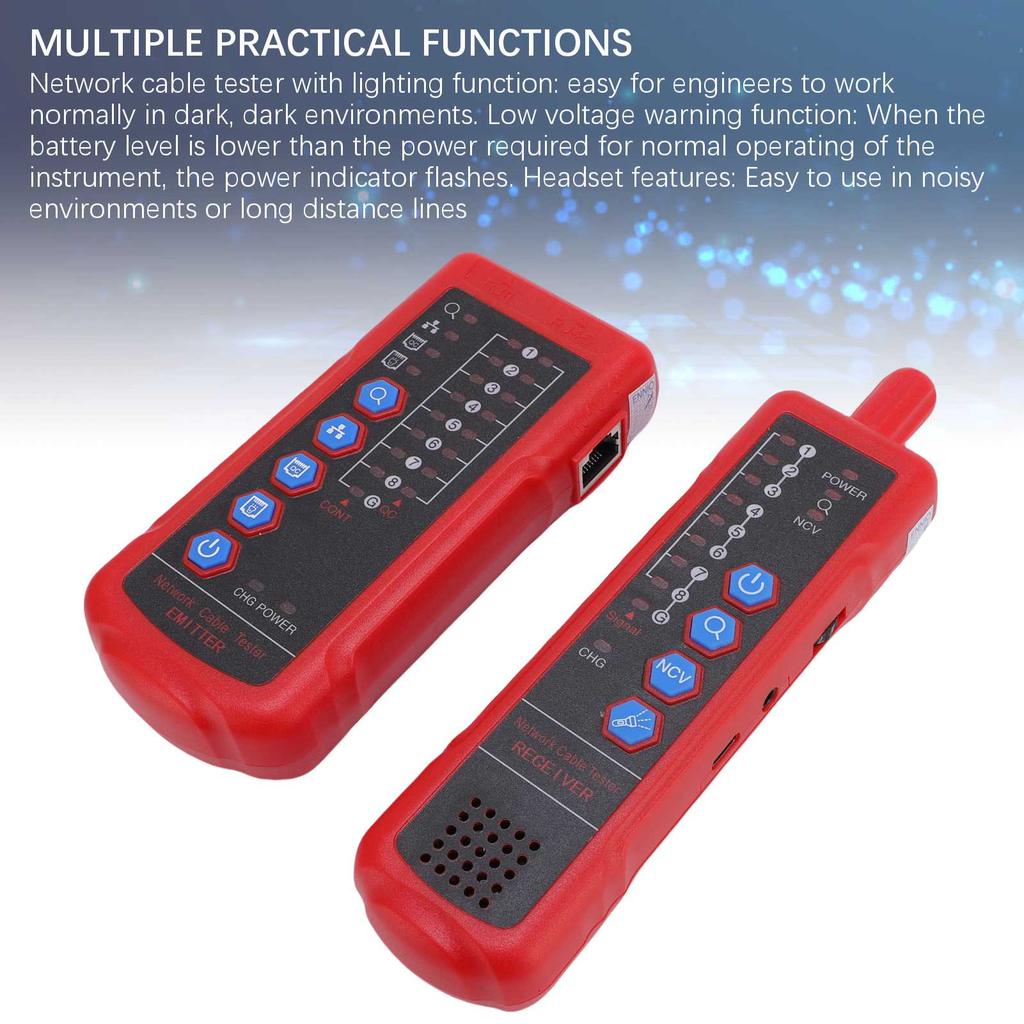 Тестер сетевого кабеля, излучатель, приемник, набор инструментов для проверки непрерывности телефонной линии Ethernet для CAT5
