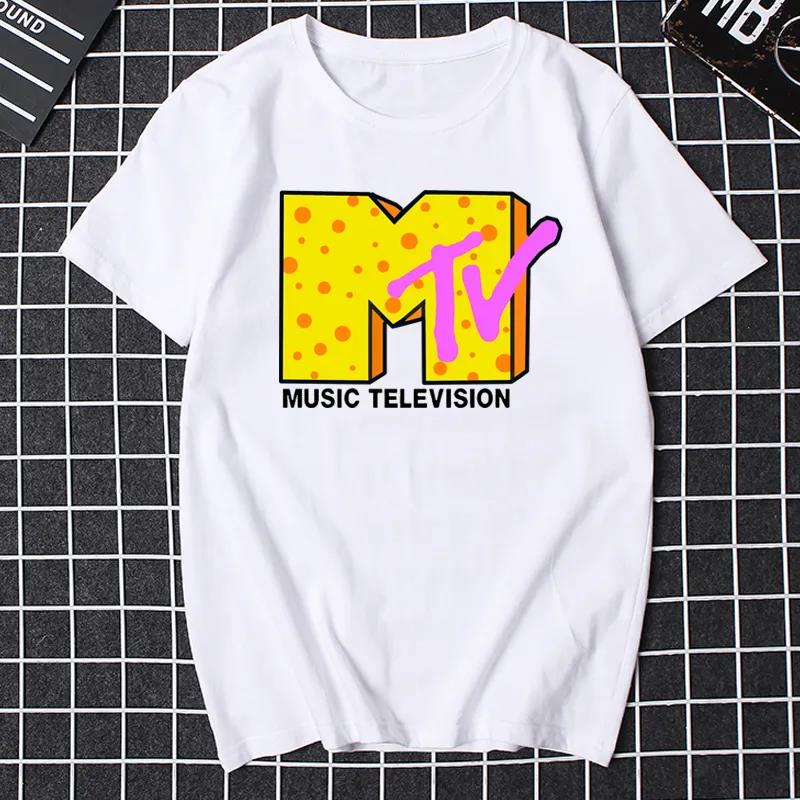 Графическая футболка MTV Music Television Женская Смешная Унисекс Одежда Мода Хип-Хоп ТВ Футболка Большого Размера 100% Хлопок Унисекс Футболка