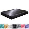Black Ice Silk Fitted Sheet Pure Color Bedding Luxury Satin Sheet Mattress Cover
