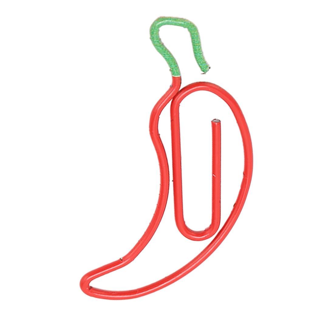 100 шт. скрепок в форме перца с повышенной устойчивостью к скольжению, защита от ржавчины, металлические милые скрепки для