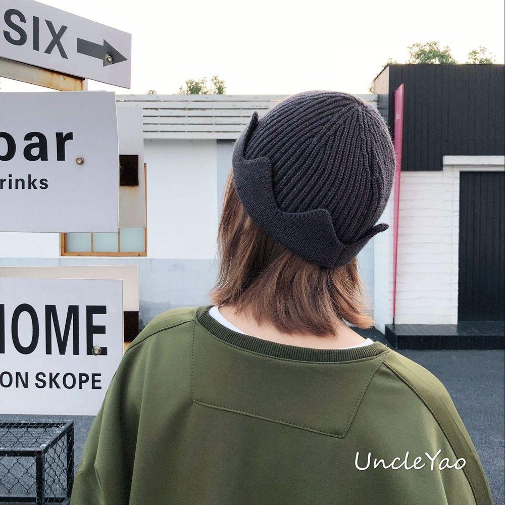 Winter Cloth Tag Skullies Cosplay Crown Wool Hat Knitted Hat Men Beanies Cap Korean Style Caps