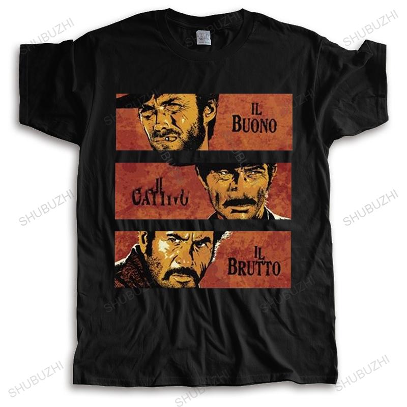 Vintage The Good The Bad And The Ugly T Shirt Unisex Short Sleeve Pure Cotton Tee Print Il Buono Brutto Cattivo Tshirts Tv Tshirt