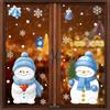 Santa Claus Stickers Blue Snowman Window Decorations Glass Static Stickers Christmas Decorations Snowflake Window Stickers
