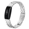 For Fitbit Inspire HR/Inspire Watch Band Slim Five-Bead Stainless Steel Silver Strap