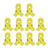 Набор из 10 значков-брошей с желтой лентой, значки осведомленности о здоровье, стильные значки осведомленности о борьбе с насилием, нагрудные значки, значки для одежды