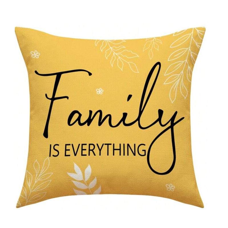 1pc Spring Themed Alphabet, Leaves, Sunflower Decorative Yellow Pillow Cover For Sofa, Couch, Home Deco