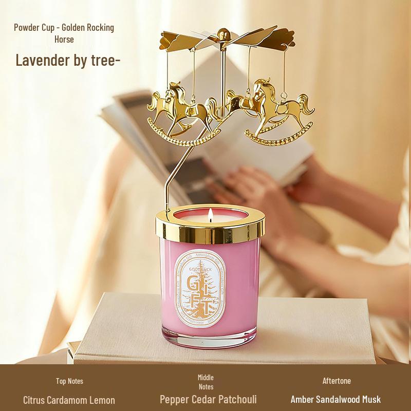 Rotating Soy Wax Scented Candle Holder - Birthday Gift & Home Decor