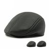 Кепка для людей среднего и пожилого возраста, мужская зимняя теплая защита ушей, берет из кожи, кепка с козырьком