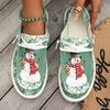 Женские повседневные балетки Весна Осень Рождество Снеговик Маленький узор Лоферы Женские Удобные Слипоны Уличная обувь для ходьбы Женская