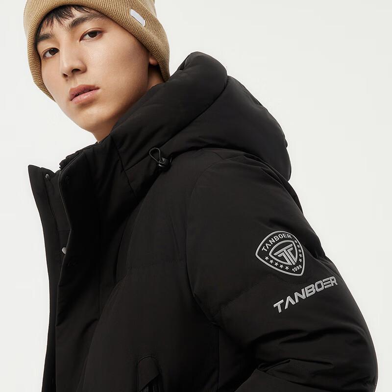 Tanbol Men's Mid-Length Hooded Thick Down Jacket TAF550735D