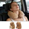 Дорожная подушка для шеи 2 в 1 Капибара Плюшевая Подушка с эффектом памяти Форма U Подушка для поддержки шеи Для взрослых Детей Самолет Автомобиль