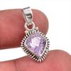 Натуральный розовый аметист драгоценный камень 925 пробы серебро подвеска 1" R6j57