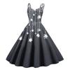Женское модное рождественское печатное сексуальное коктейльное платье без бретелек в готическом стиле в стиле панк-винтаж