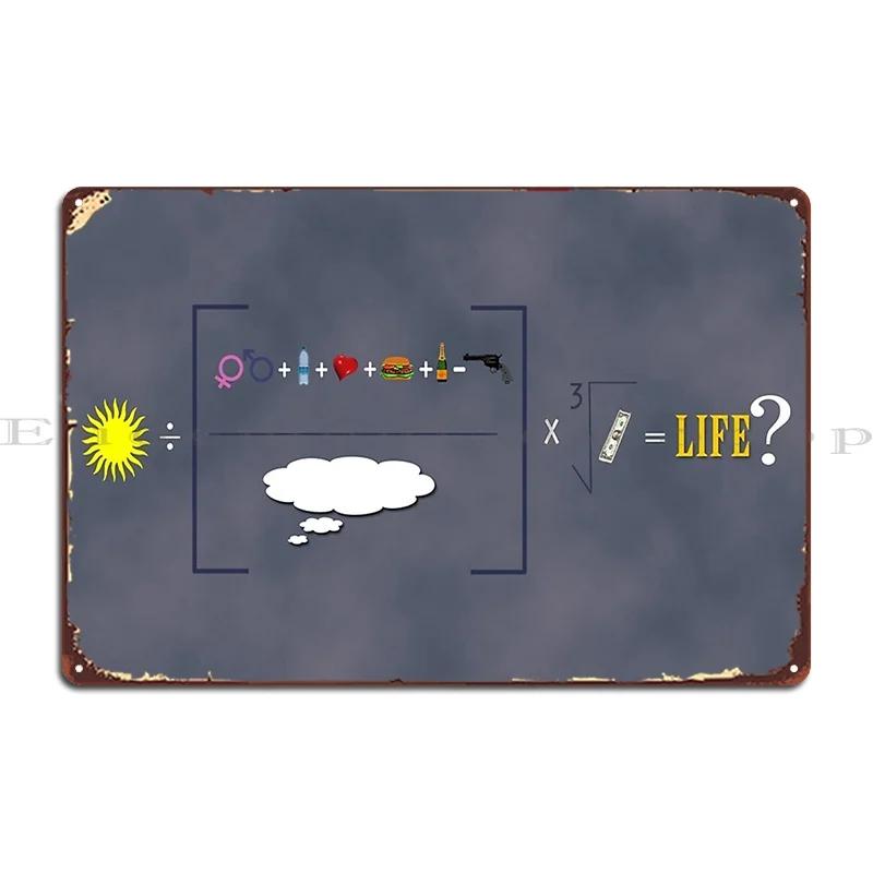 Equation Of Life Poster Metal Plaque Poster Decoration Personalized Funny Funny Wall Mural Tin Sign Poster