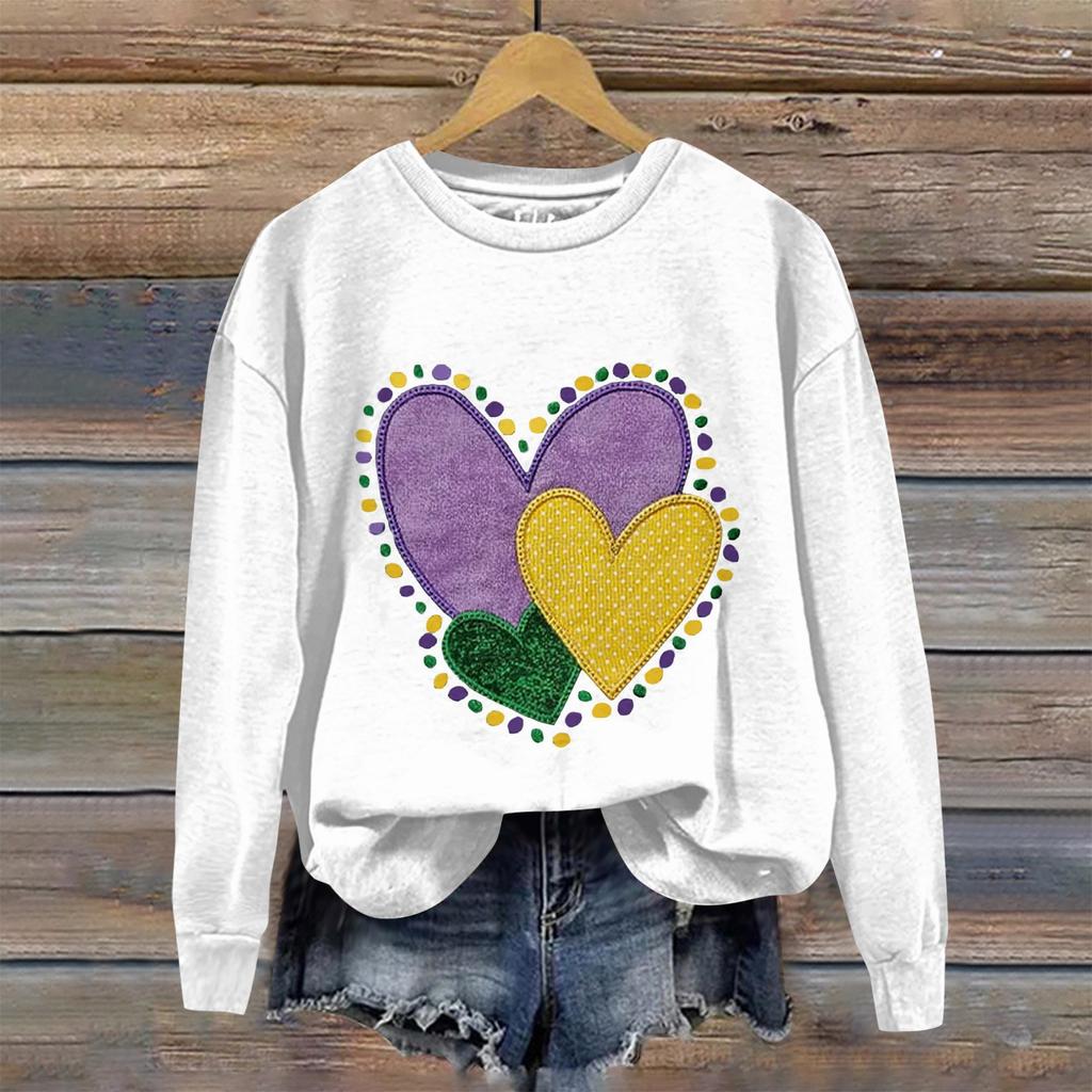 Женская свободная повседневная толстовка с круглым вырезом и длинными рукавами с принтом «Карнавал», модный топ с длинными рукавами