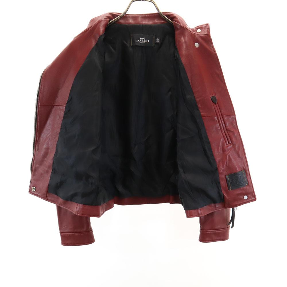 Coach F33830 Кожаная куртка-косуха S Красная кожаная куртка Женская Б/у